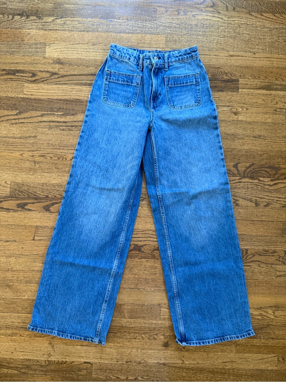 High-Rise Wide-Leg Jeans in Classic Blue